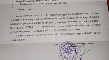 PERKARA APARTEMEN SHERWOOD DIAWASI PENGADILAN TINGGI JAKARTA DAN KPK, H. MAKAWI DESAK KEPASTIAN HUKUM